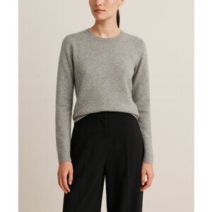 Ply Cashmere Sweater Pullover Grey Spacedye Crewneck Knit Minimalist size MP